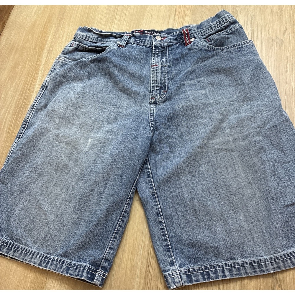 Bugle Boy Denim Jean Shorts Men's Size 36 Blue Relaxed Fit Jorts Baggy Skater